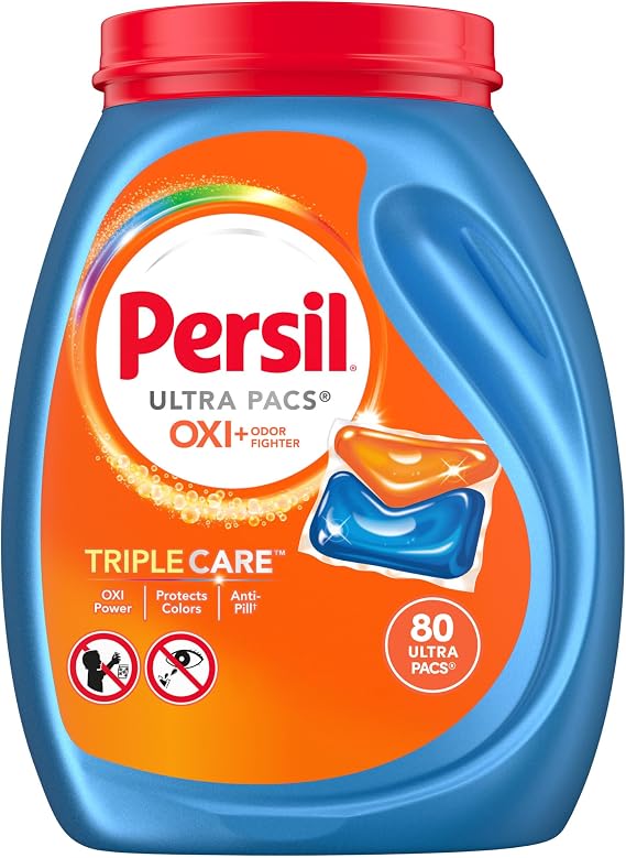 Persil Advanced Clean Oxi+Odor Power Ultra Pacs Laundry Detergent, 80 Count