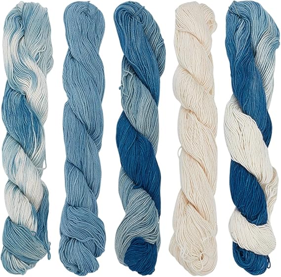 FREEBLOSS 5 Pcs Sashiko Thread Sashiko Kit Sashiko Skein 110 Yards*5 Colors Natural Plant Dyed Sashiko Cotton Embroidery Thread Japanese Quilting & Embroidery Sashiko Kit Supplies
