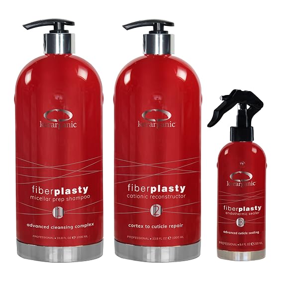 FIBERPLASTY - 3 STEP DAMAGED HAIR TREATMENT & BOTOX BUNDLE (Prep Shampoo 1000ml + Reconstructor 1000ml + Sealer 250ml)