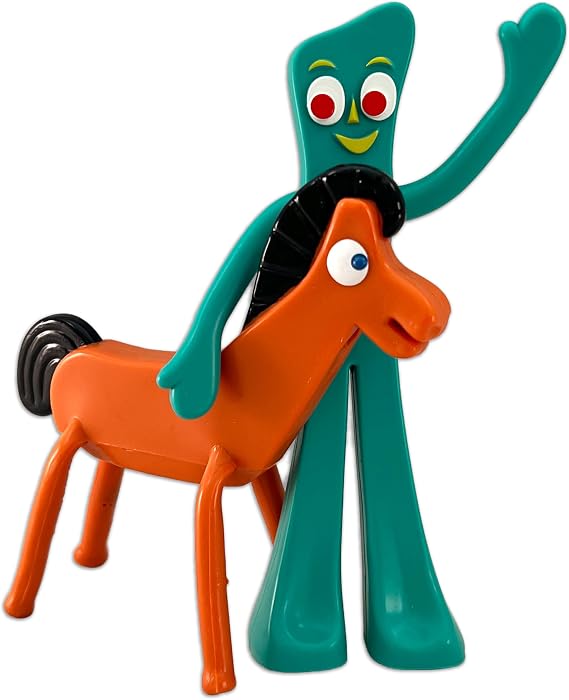 NJ Croce Gumby & Pokey 6" Bendable & Posable Figure Pair Fun Retro Toy for All Ages 3 and Up