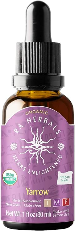 Ra Herbals Organic Yarrow Liquid Extract - Digestion Support - 1 fl oz