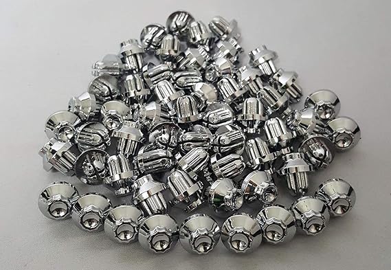 100 pcs Car Auto Wheel Rim Rivets Plastic Spike Rivet Nuts Cap Lip Screw Bolt Chrome Styling Tunning Rivets (8 mm)
