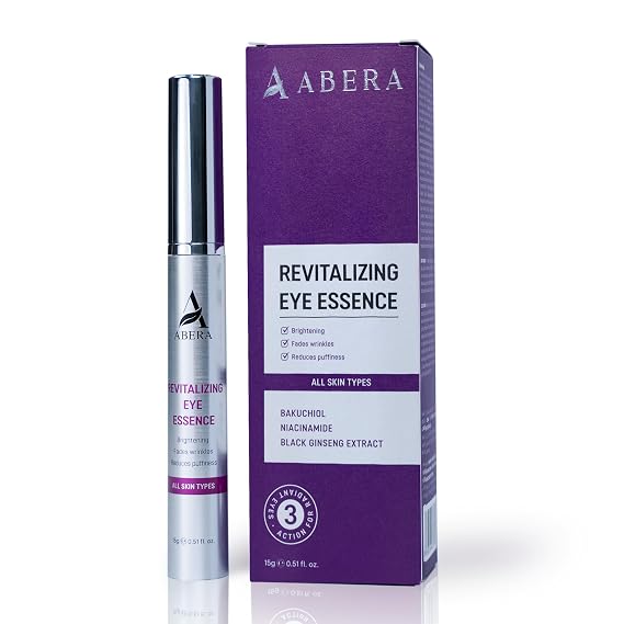 Abera Eye Revitalizing Essence, Anti-Aging Treatment with Bakuchiol and Black Ginseng, Dark Circles and Fine Lines 0.51 fl oz