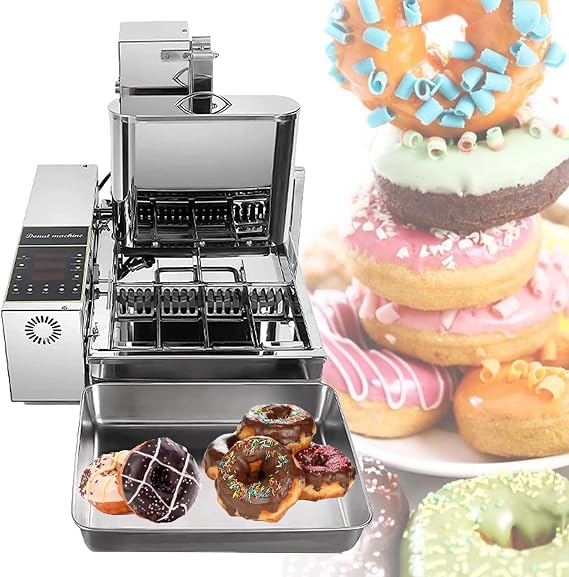 Automatic Donut Maker Machine, 4 Rows 5.5l Hopper 1800 Unit/H Commercial Donuts Making Machine, Frying Mini Donuts Maker