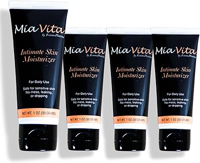 Mia Vita Intimate Skin Moisturizer Tube Womens Preferred Premium Hygiene Products Feminine Menopause Vaginal Dryness and Burning, Pack of 4 x 1 oz