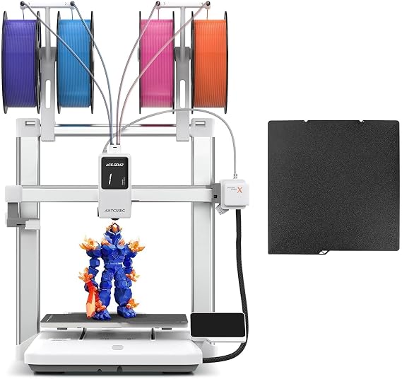 (Bundle Kobra X) Anycubic Kobra X 3D Printer + ANYCUBIC Kobra X Build Plate, Multicolor 3D Printer for Kids and Beginners