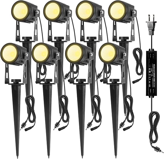 Extendable Low Voltage 6 + 2 Landscape Lights with Transformer