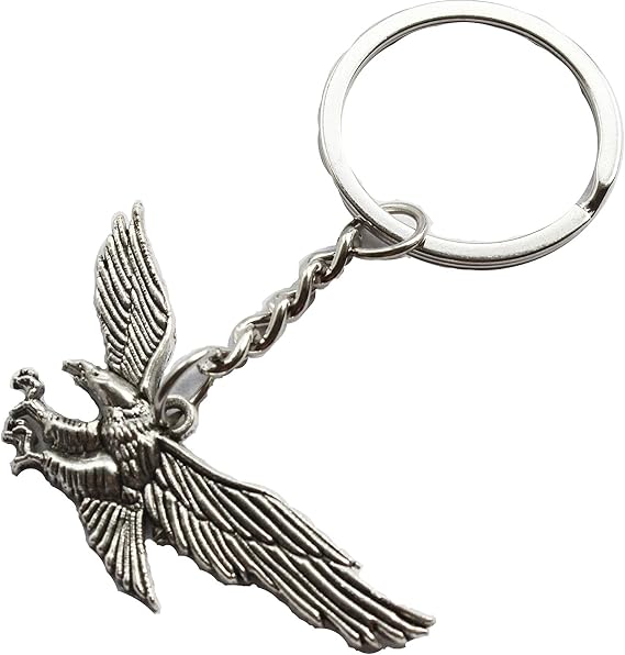 Antique Silver Eagle Key Ring Eagle Keychain Pendant