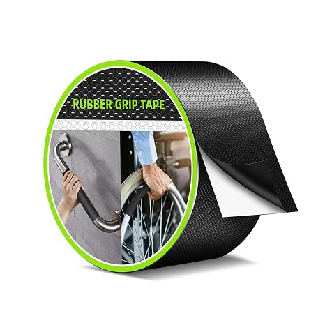 Aobrill Rubber Grip Tape, Non Slip Tape, Black, 2In x 10Ft