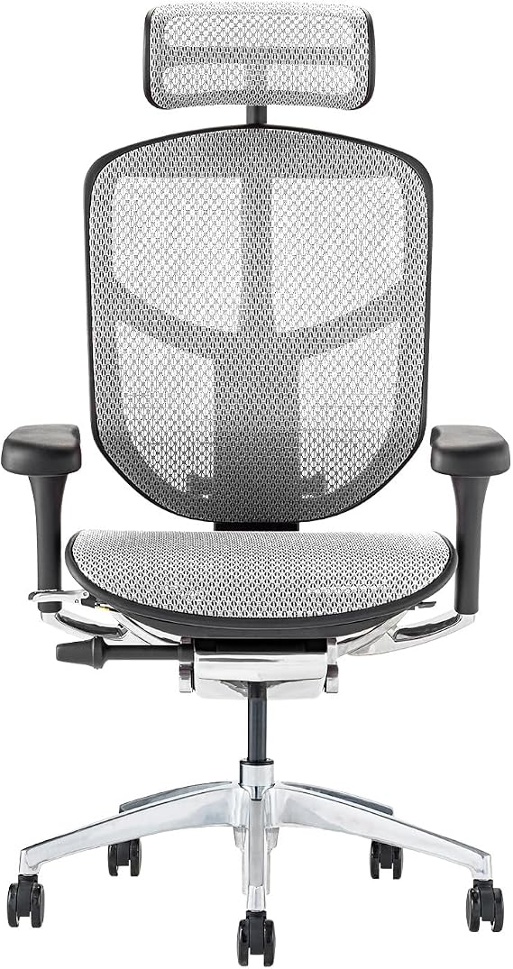 ergohuman2 EJ2-HAM-BF-WH Office Chair Frame: Black, Mesh: White, with Headrest Enjoyment, High Type
