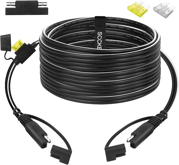 12FT 14AWG SAE to SAE Extension Cable Quick Disconnect Wire Harness SAE Connector/SAE to SAE Heavy Duty Extension Cable