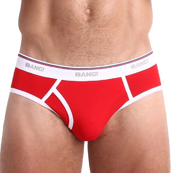 Bang Men's Underwear - Cotton Brief Retro - Premium Soft Texture 1 3/8" Waistband