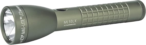 MagLite ML50LX 2-Cell C LED Flashlight, Adjustable Beam, Water-Resistant, Multiple Light Modes, Long Runtime, Tactical-Style Grip Foliage Green