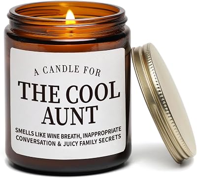Christmas Cool Aunt Candle, Funny Aunt Gifts from Niece, Thanksgiving Aunt Gifts for Birthday Christamas,Sandalwood & Rose Scented Candle,7OZ