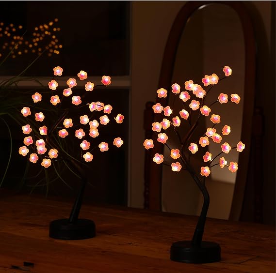 Cherry Blossom Tree Light 18in 36 Led Japanese Decor Battery/USB Operated