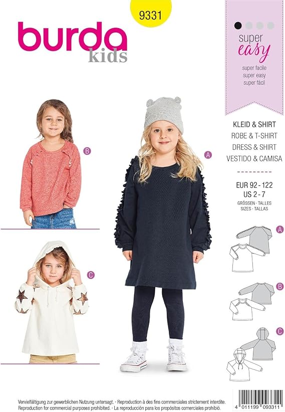 Burda Style Sewing Pattern 9331 - Children's Sportswear, A(2-3-4-5-6-7)