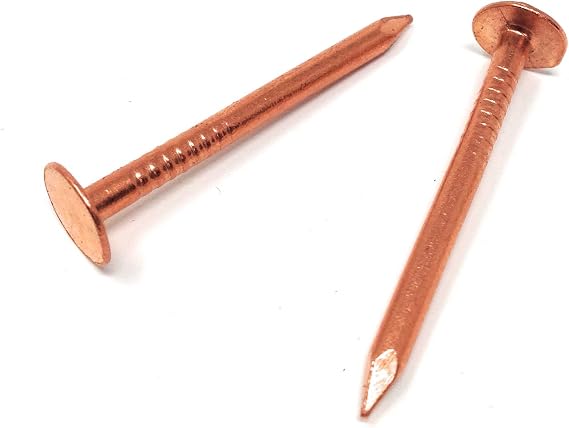 1.5 Inch Copper Nails for Slating & Roofing - 10 Oz Pack of Solid Copper Nail Spikes