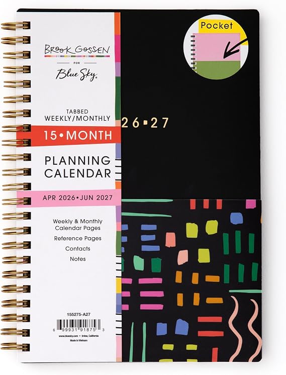 Blue Sky 2026-2027 Weekly & Monthly Academic Planner, 5"x8", Rainbow City