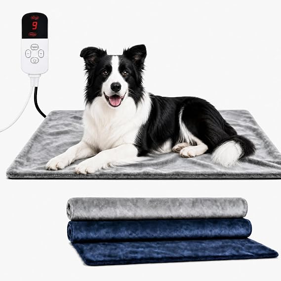 Dog Heating Pad Outdoor 2818in with Adjustable 9 Temp Setting & Timer
