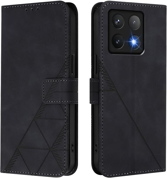 Wallet Case for Xiaomi 14T Pro with Card Holder, Faux PU Leather Shockproof Magnetic Flip Case with Kickstand Wristlet Strap Cover for Xiaomi 14T Pro.Holder Black