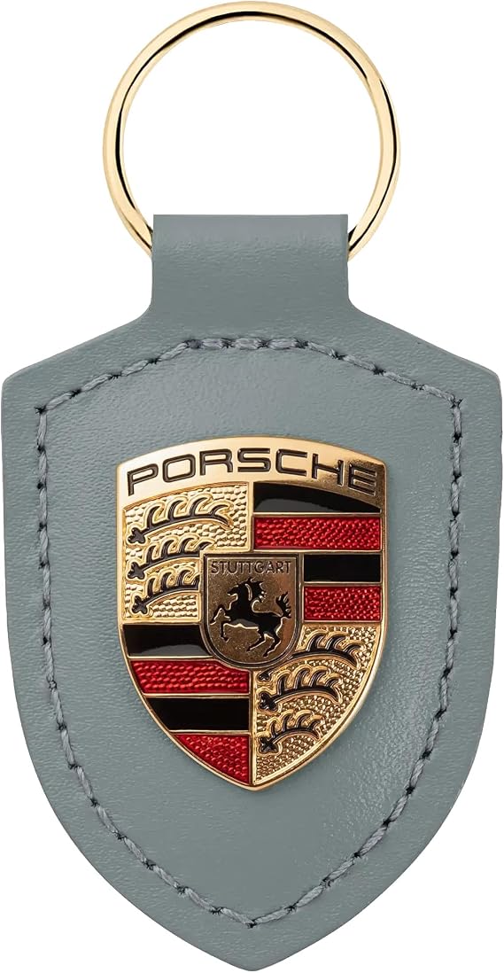 Porsche Crest Shade Green Leather Key Chain