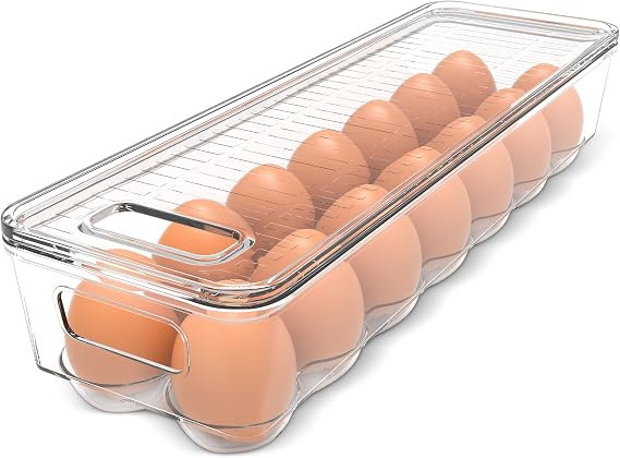 Utopia Home Egg Holder for Fridge, Stackable Egg Container, 1 Pack, Clear