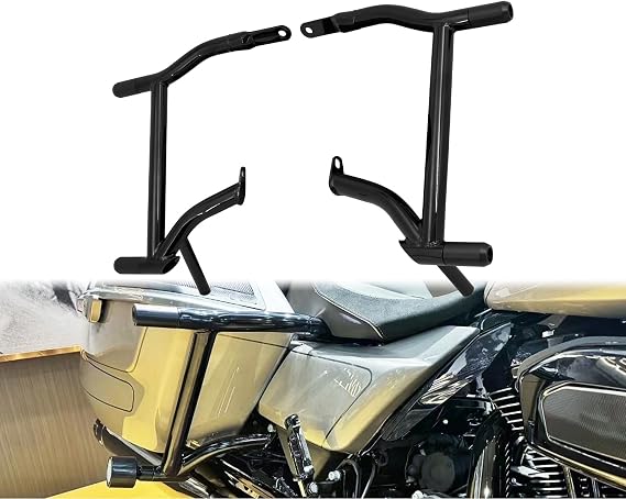 SaddleBag Guards Rear Saddlebag Crash Bars for Motorcycle Accessories Compatible with Harley Touring Electra Glide FLHT Street Glide FLHX Road Glide FLTRX Road King FLHR 2009-2024