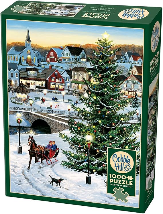 Cobble Hill 1000 Piece Puzzle - Village Tree - Sample Poster Included
