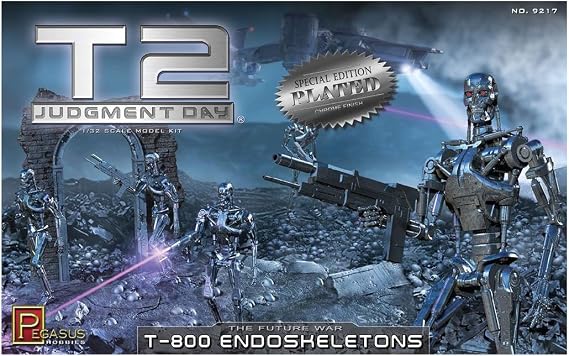 'Pegasus pg9217 Vehicule 1/32 Terminator 2 T2 T800 endoskel etons, chrome "