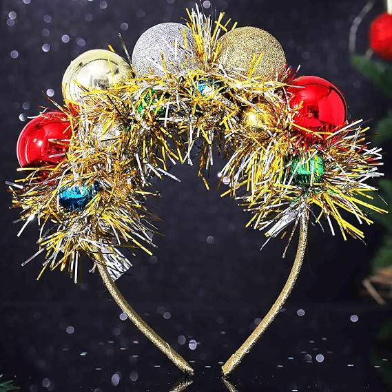 Acenail Christmas Headbands Green Xmas Headband Disco Mirror Ball Hairbands New Year Holiday Hair Accessories for Women