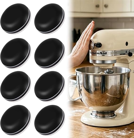 8PCS Appliance Sliders for Kitchen Black,Self-Adhesive Small Kitchen Appliance Slider Hacks Easy to MovIing & Space Saving Must Have Gadgets Mixer Accessories for countertop