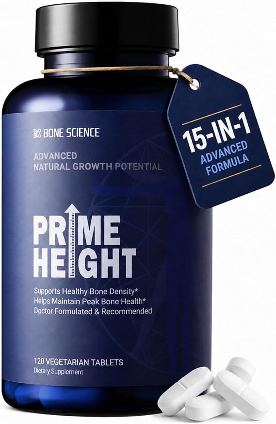 BONE SCIENCE PrimeHeight Bone & Immune Support, Calcium D3 K2, 120 Tablets