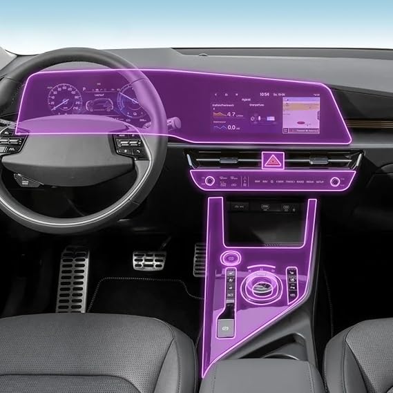 Car Interior Film Dashboard Piano Board Shift Center Console Anti-Scratch Transparent TPU Protection Film,for KIA NIRO SG2 2022-2025 (GPS Navigation Film)