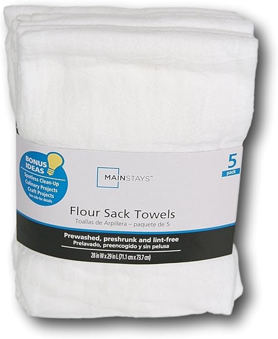 White Flour Sack Towels -Pack of 5