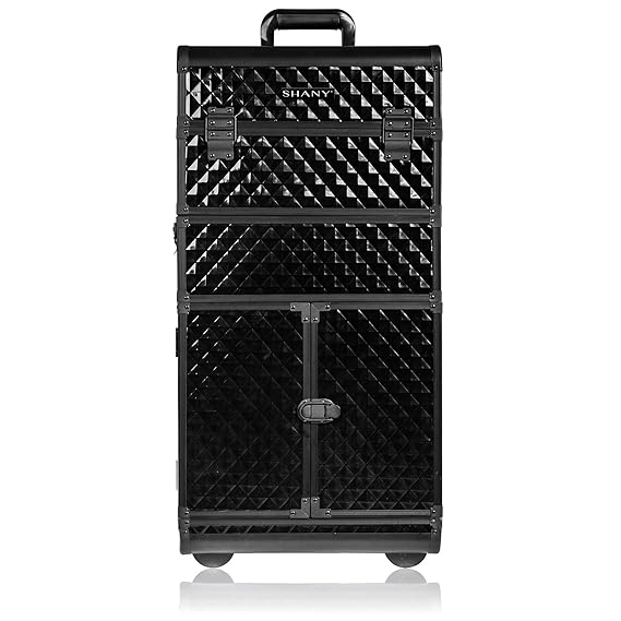 SHANY REBEL Series Pro Makeup Artists Rolling Train Case - Trolley Case - Curious Black Cat