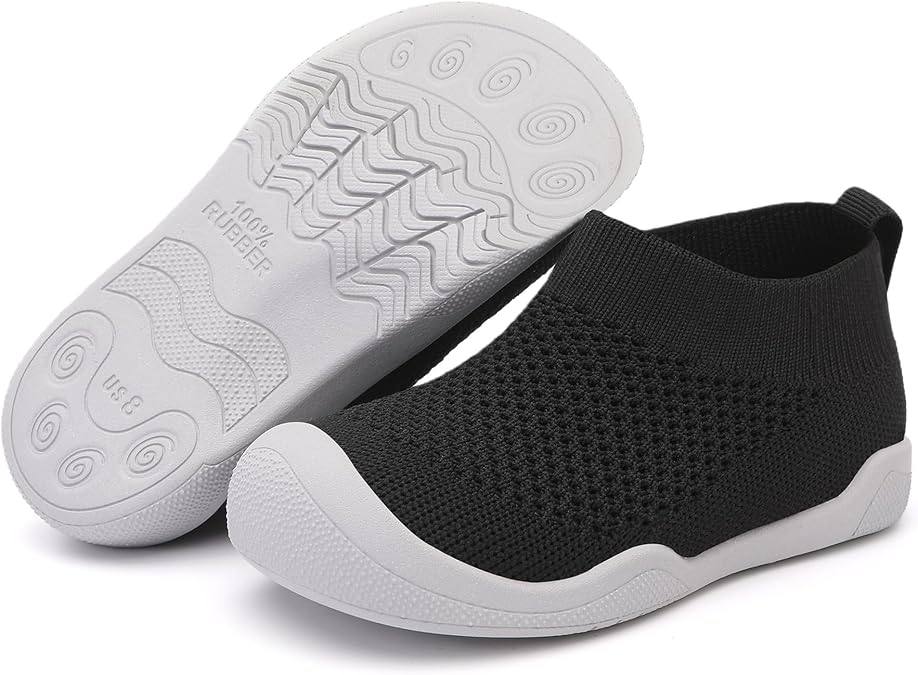 Toddler Sneakers - Soft Slip-Resistant Sole, Wide & Breathable, Easy On/Off with Arch Support & Machine Washable