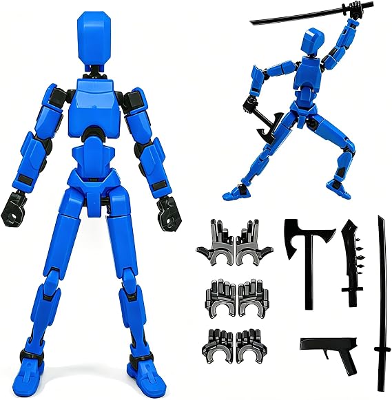 DANONI Assembly Completed-Titan 13 Action Figure Set,Nova 13 Action Figures,Titan 13 Robot Action Figure,3D Printed Multi-Jointed Action Figures Dummy Robot 13 (Blue)