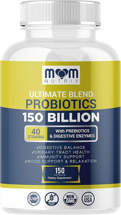 Probiotics 150 Billion CFU - 40 Strain Probiotics for Women, Men and Adults - Shelf Stable Probiotic with Organic Prebiotic - Acidophilus Probiotic - 150 Capsules - Made in USA