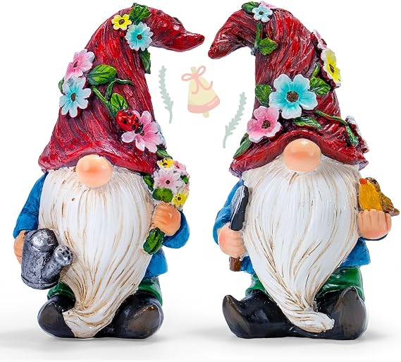 twinbling 2PC Spring Gnome Decorations Home Figurines