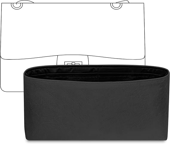 Purse Organizer Insert Compatible with CHANEL 2.55 S Handbag | Handcrafted DuPontTM Tyvek, Precision 1:1 Custom Fit, Matte Black, Keep Bag Clean & Protected for Travel & Commute