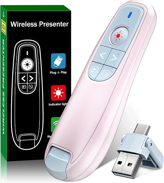 Presentation Clicker Dual Receiver, Clicker for Powerpoint Presentation