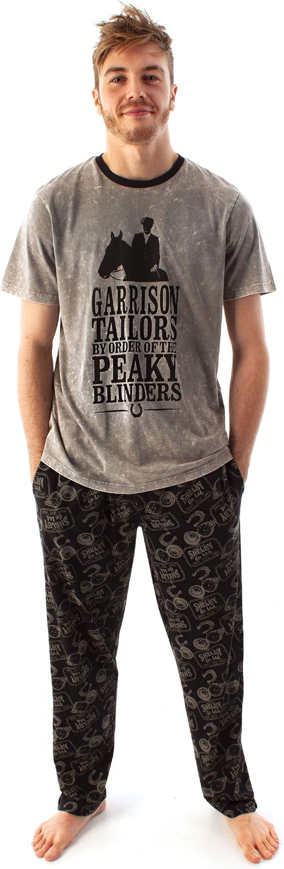Peaky Blinders Pajamas Mens Tommy Shelby Family T-Shirt & Lounge Pants PJ Set
