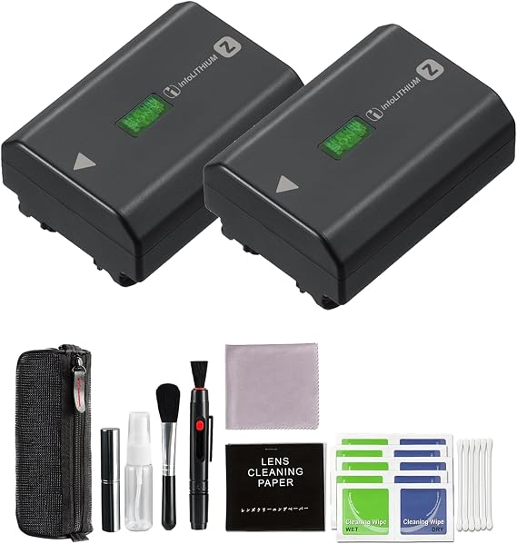 Sony NPFZ100 Z-Series Rechargeable Battery (2 Pack) for Alpha A7 III, A7R III, A9 Digital Cameras with Advanced Accessories| NP-FZ100