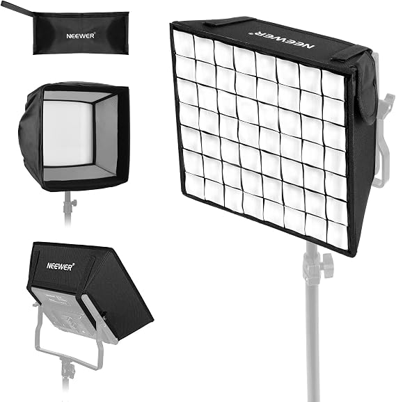 NEEWER 12.2"x11.4" Foldable Softbox Diffuser with Grid and Bag for NL660/SNL660/RGB660/RGB660 Pro/RGB660 PRO II LED Video Light Panel, Studio Photo Portrait Photography YouTube Video Soft Lighting | 12.2"x11.4", Foldable, LED Video Light Panel Diffuser, for Studio Photo Portrait Photography YouTube Video Soft Lighting