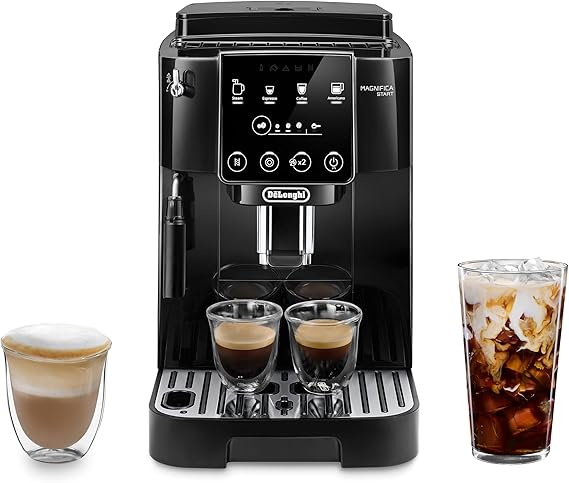 De'Longhi Magnifica Start Automatic Espresso Machine, Milk Frother, Black | #1 Worldwide Espresso Machine Maker, 3 One-Touch Recipes, Frother, Built-In Grinder, Easy to Clean