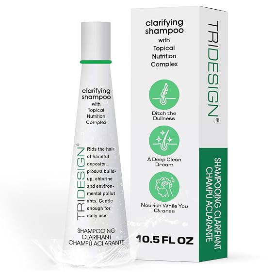 TRIDESIGN Hair Care Clarifying Shampoo Liquid Deep Cleansing - 10.5 fl. oz | Removes stubborn buildup and impurities; perfect daily products to refresh scalp health and restore natural luminosity