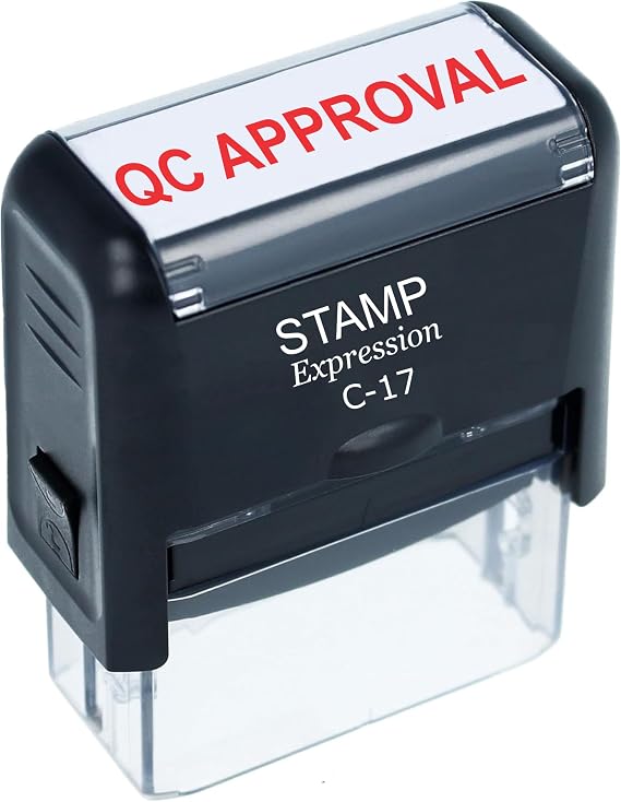StampExpression - QC Approval Office Self Inking Rubber Stamp - Red Ink (A-5852)