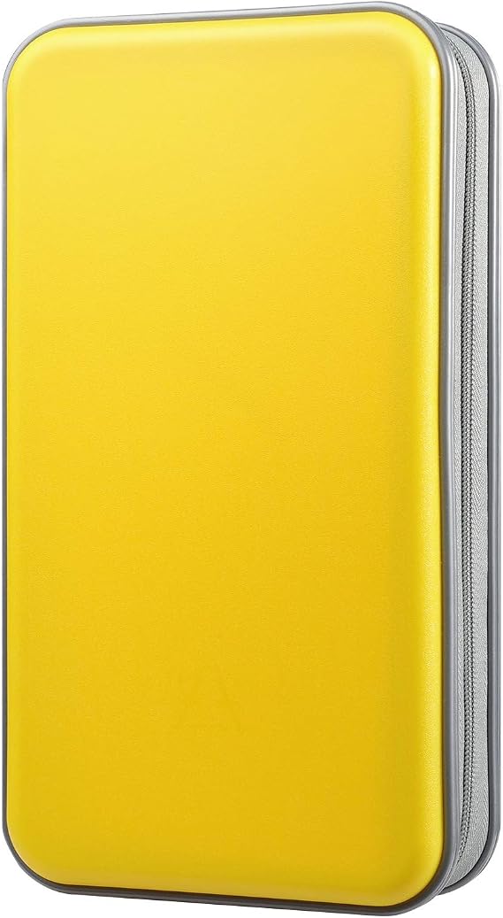 alavisxf xx CD Case, 96 Capacity Hard Plastic Organizer Wallet for Car | CD DVD Holder, Portable Hand Strap, Zipper Closure, Anti-Slip Scratch-Resistant Sleeves, Disc Storage, for Home Office Travel
