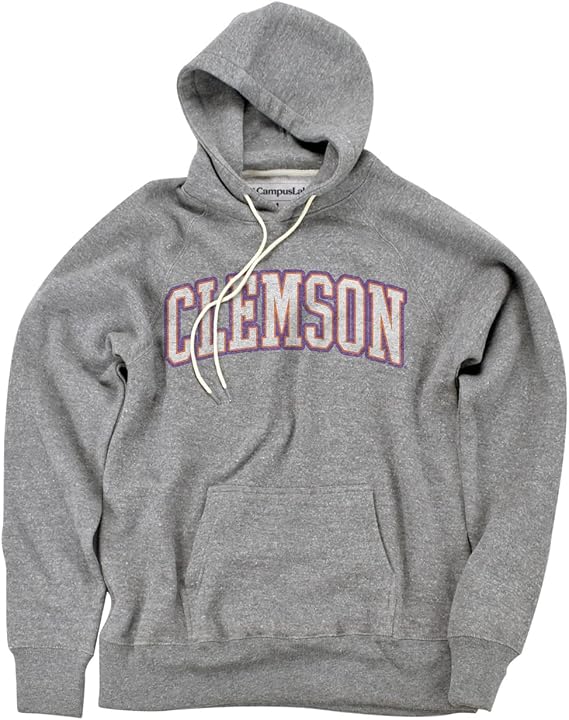 Campus Lab Collegiate Distressed School Name Unisex Adult Slim Fit Pullover Hoodie Collection