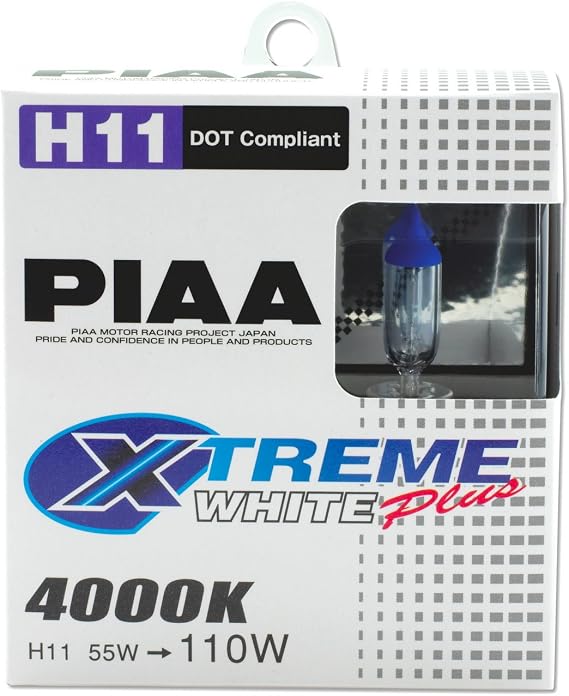 Piaa 15211 H11 Xtreme White Plus High Performance Halogen Bulb, (Pack of 2)